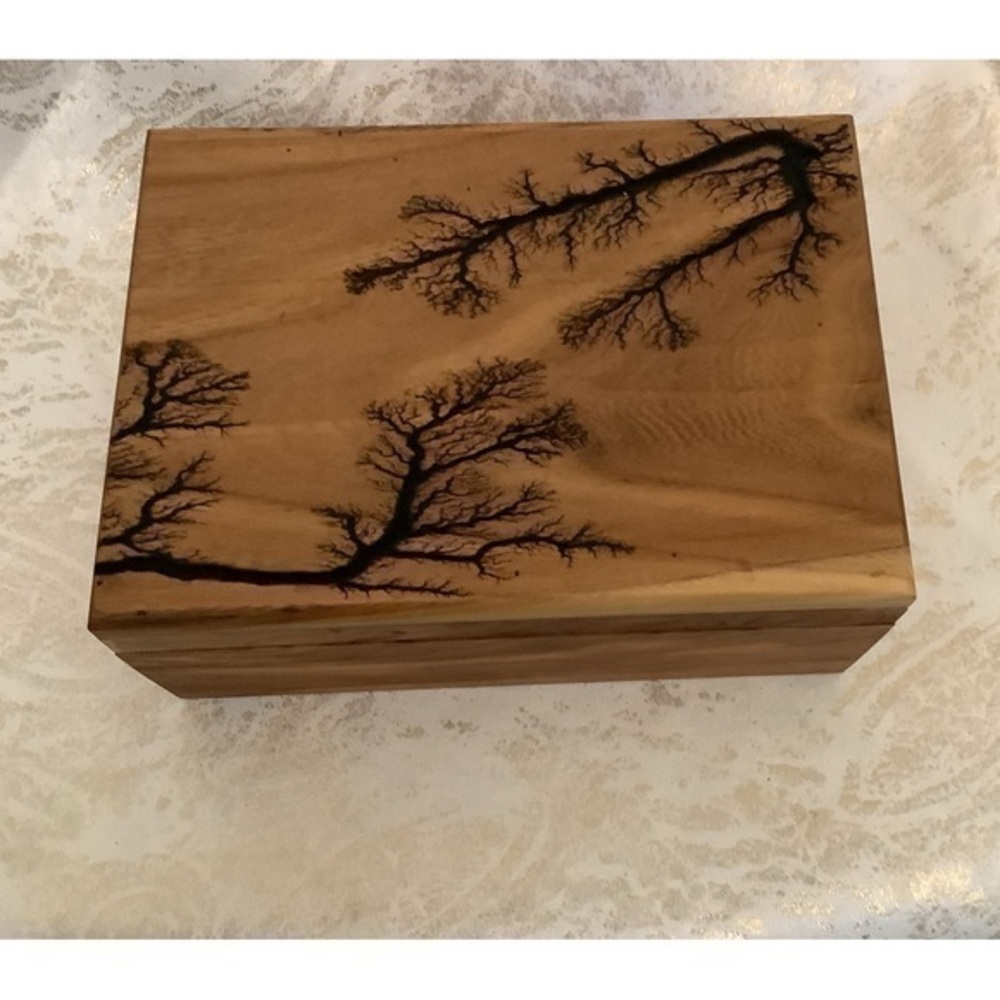 Handcrafted Chest Lichtenberg Burning
